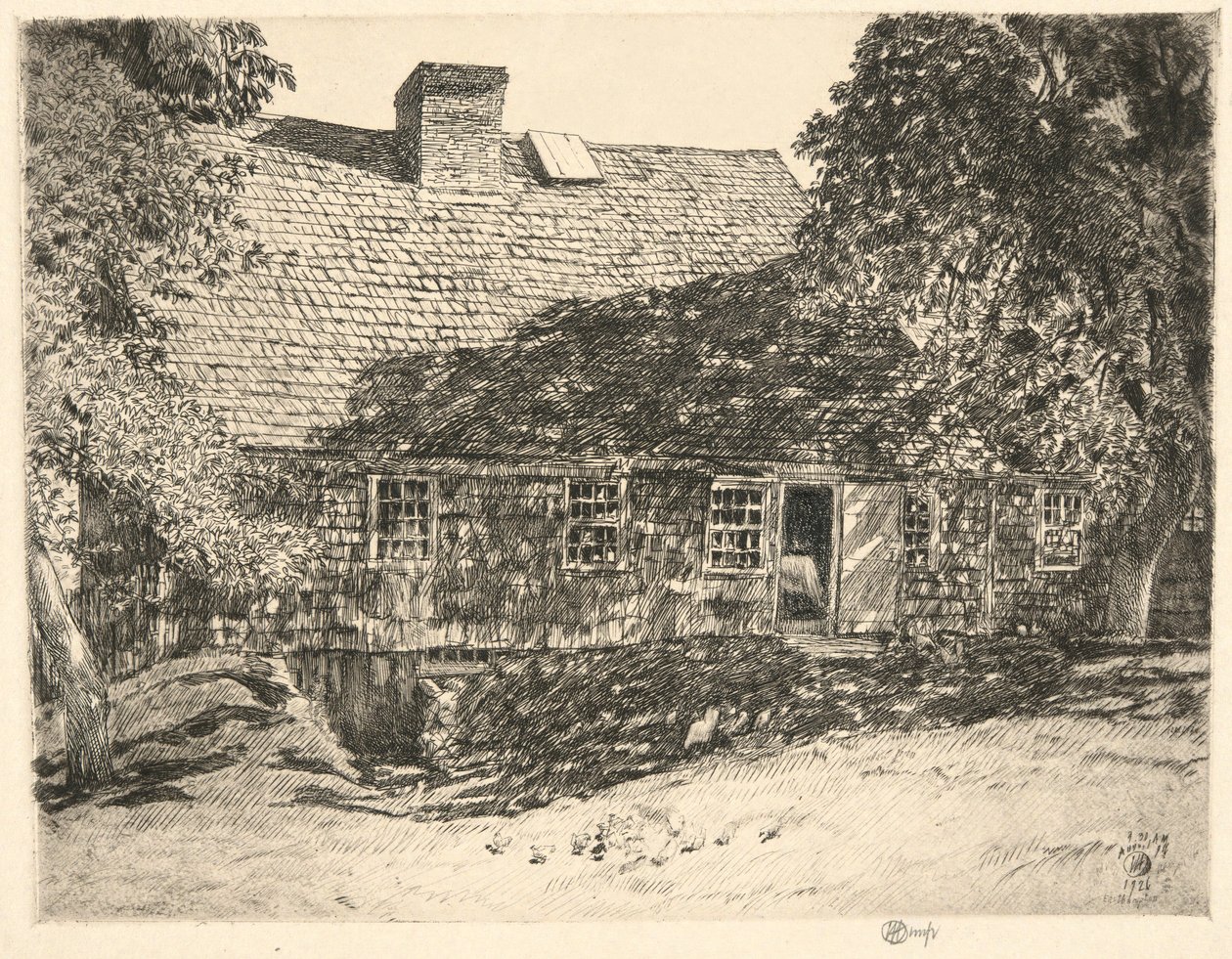 Old Mulford House, Easthampton, 1926 af Childe Hassam
