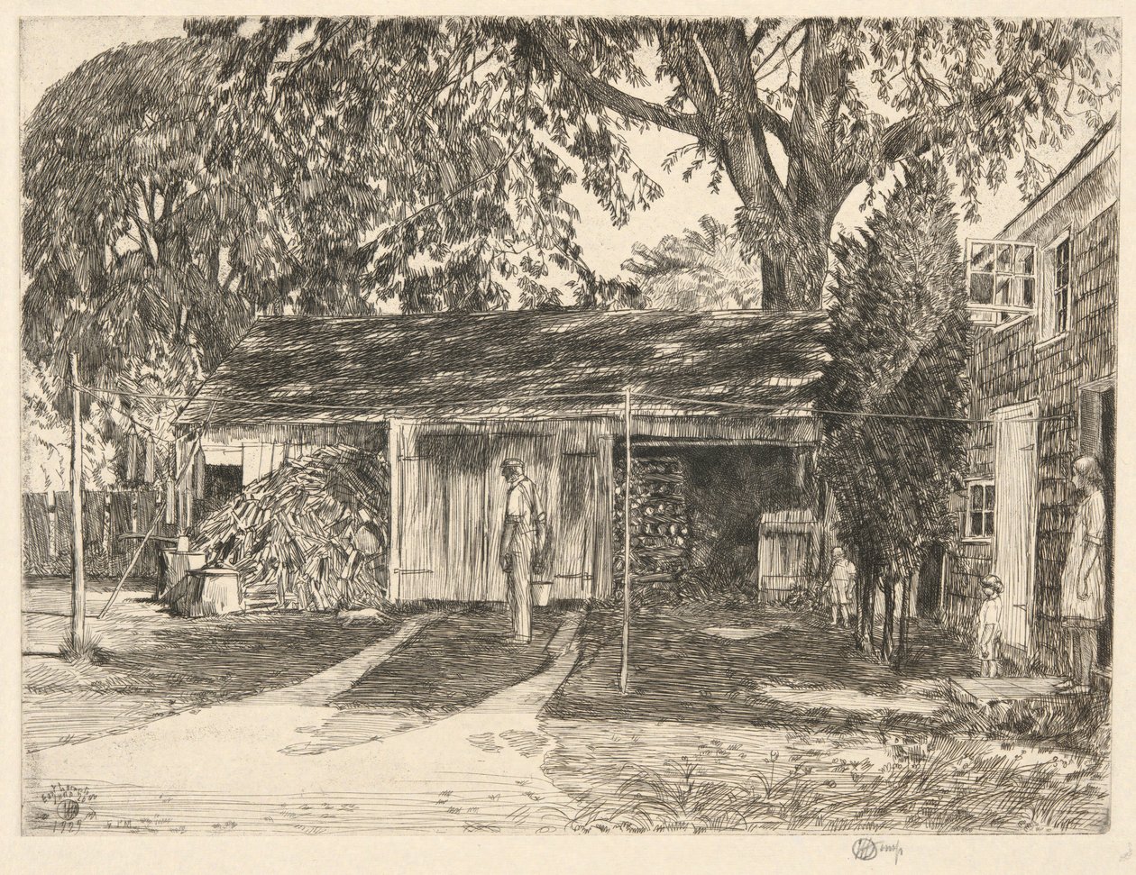 Old Woodshed, Easthampton, 1929 af Childe Hassam