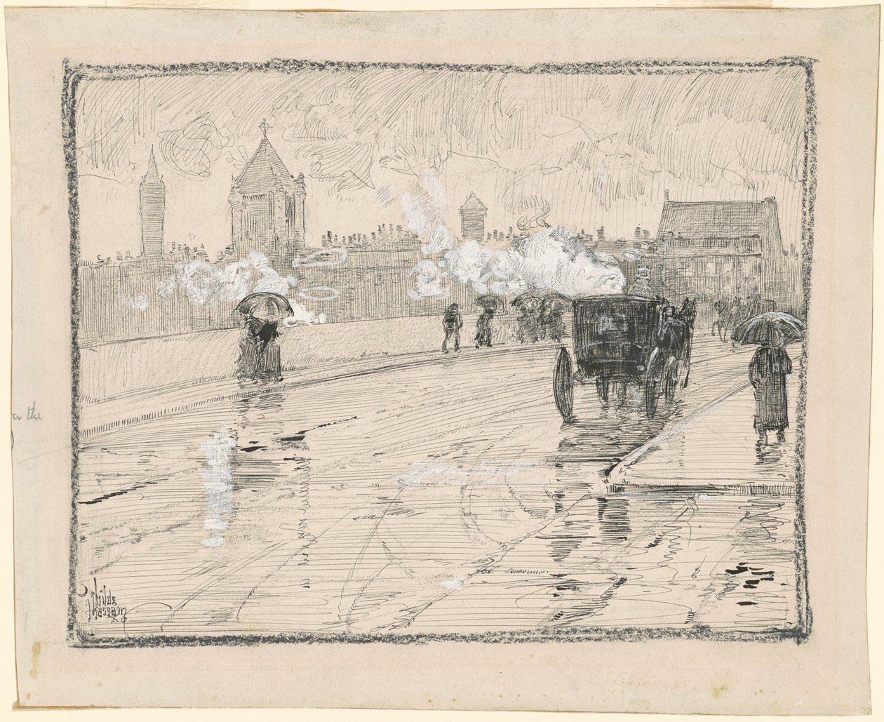 Regnvejrsdag, Boston af Childe Hassam