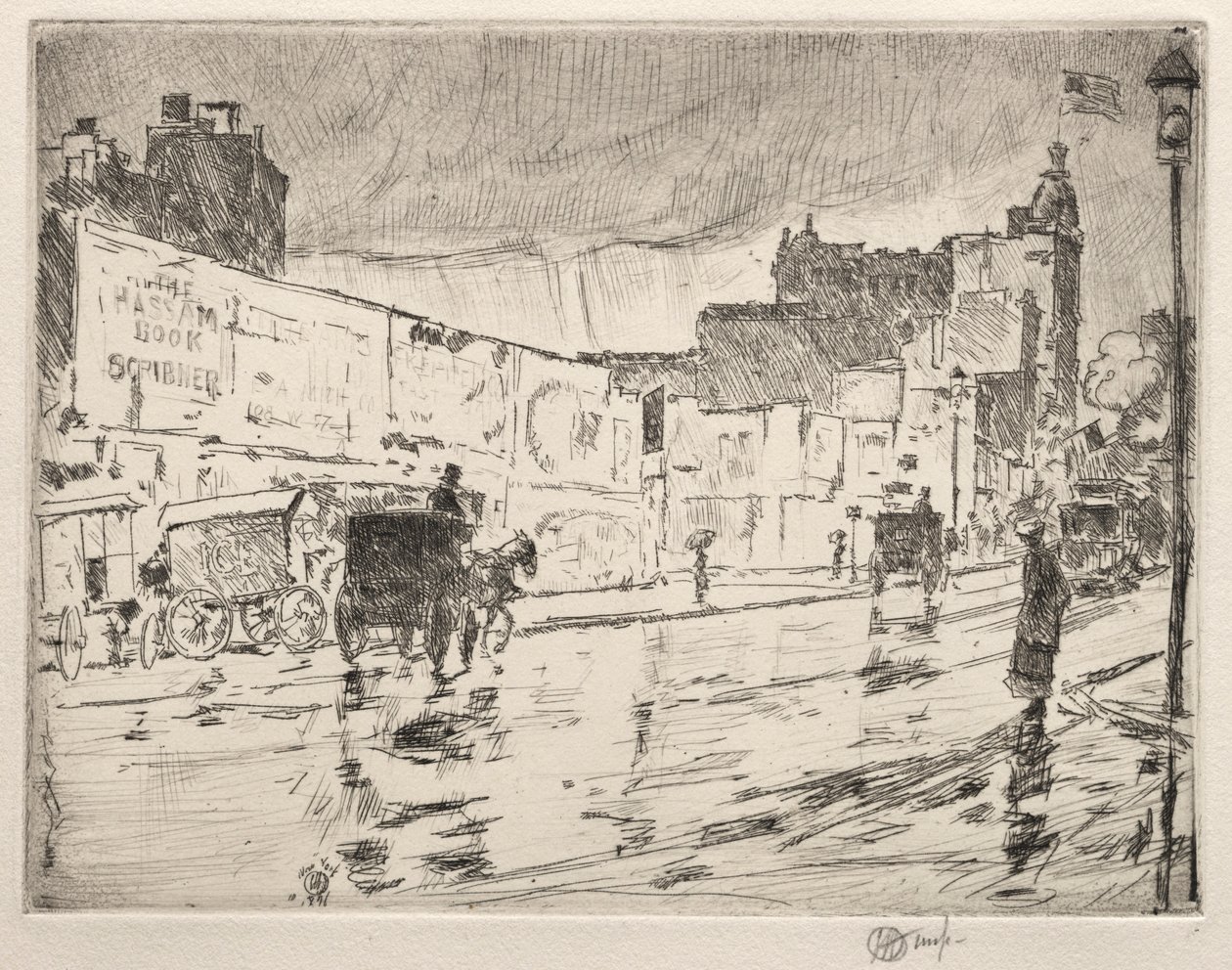 The Billboards, New York, 1896. af Childe Hassam