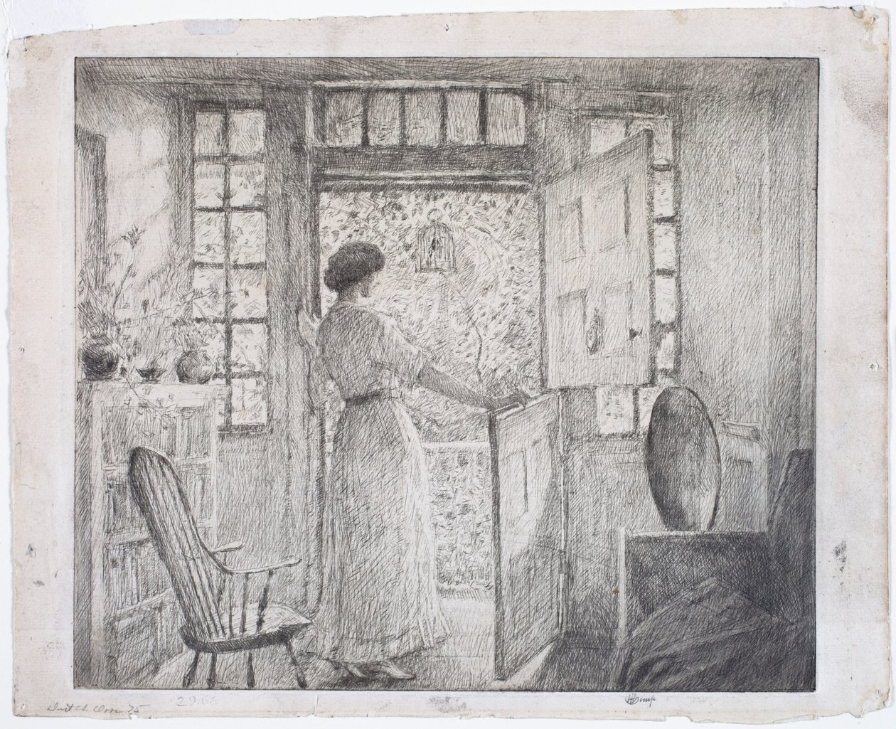 Den hollandske dør (recto), den græske dans (verso) af Childe Hassam