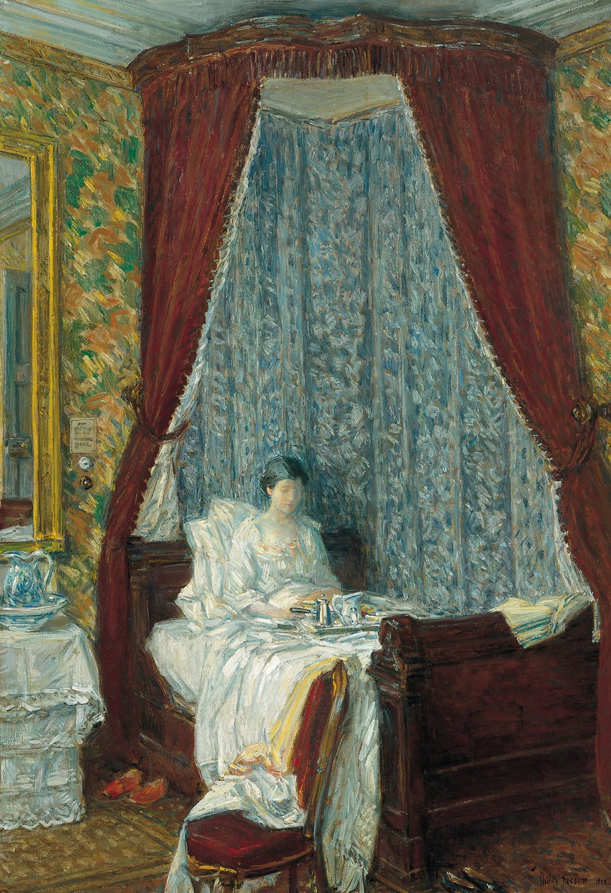 Den franske morgenmad, 1910 af Childe Hassam