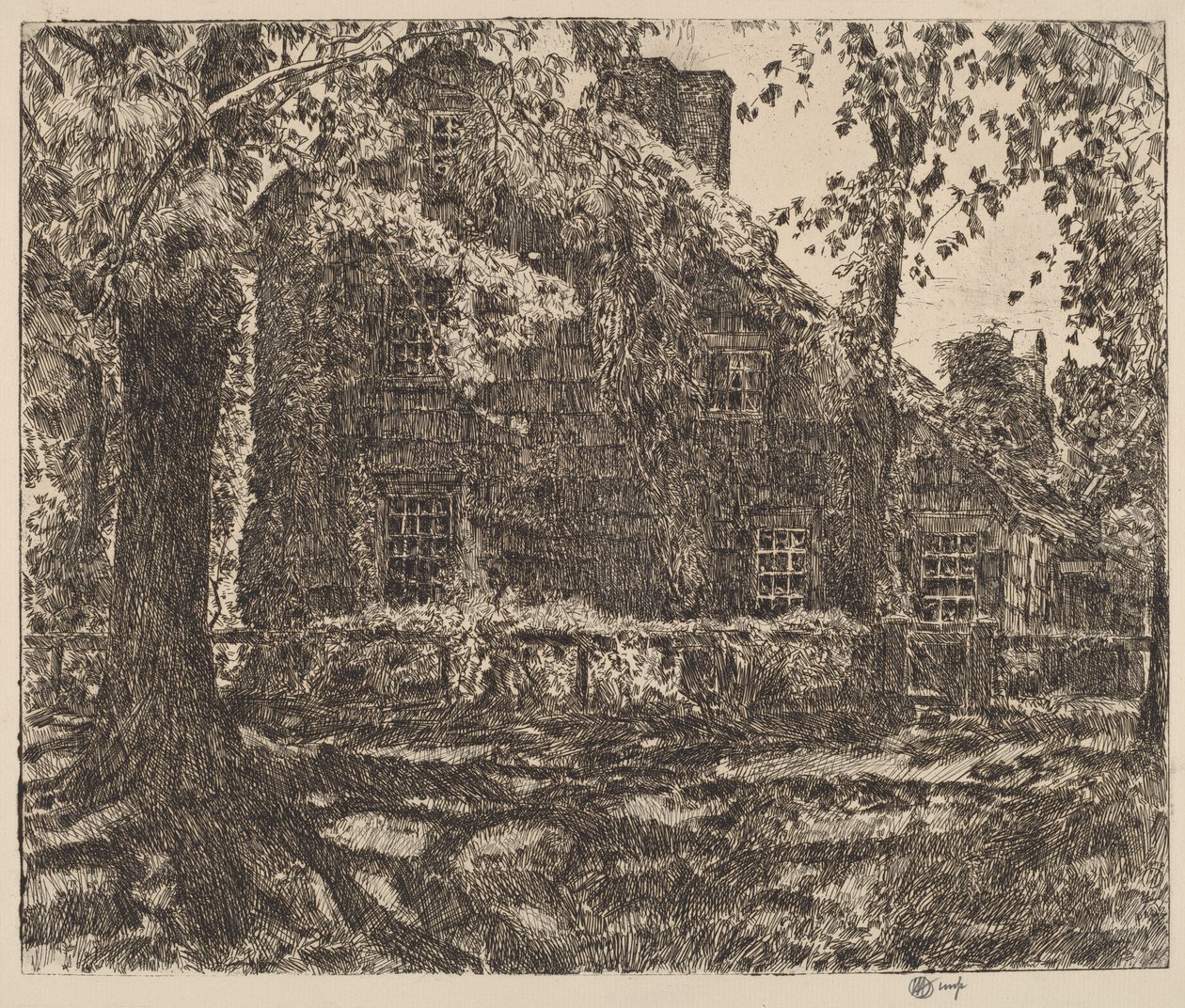 "Home Sweet Home" Cottage, Easthampton af Childe Hassam