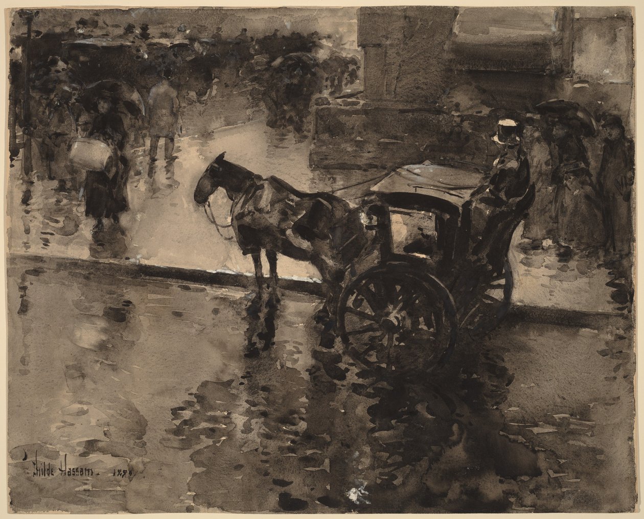 Floden på avenuen af Childe Hassam