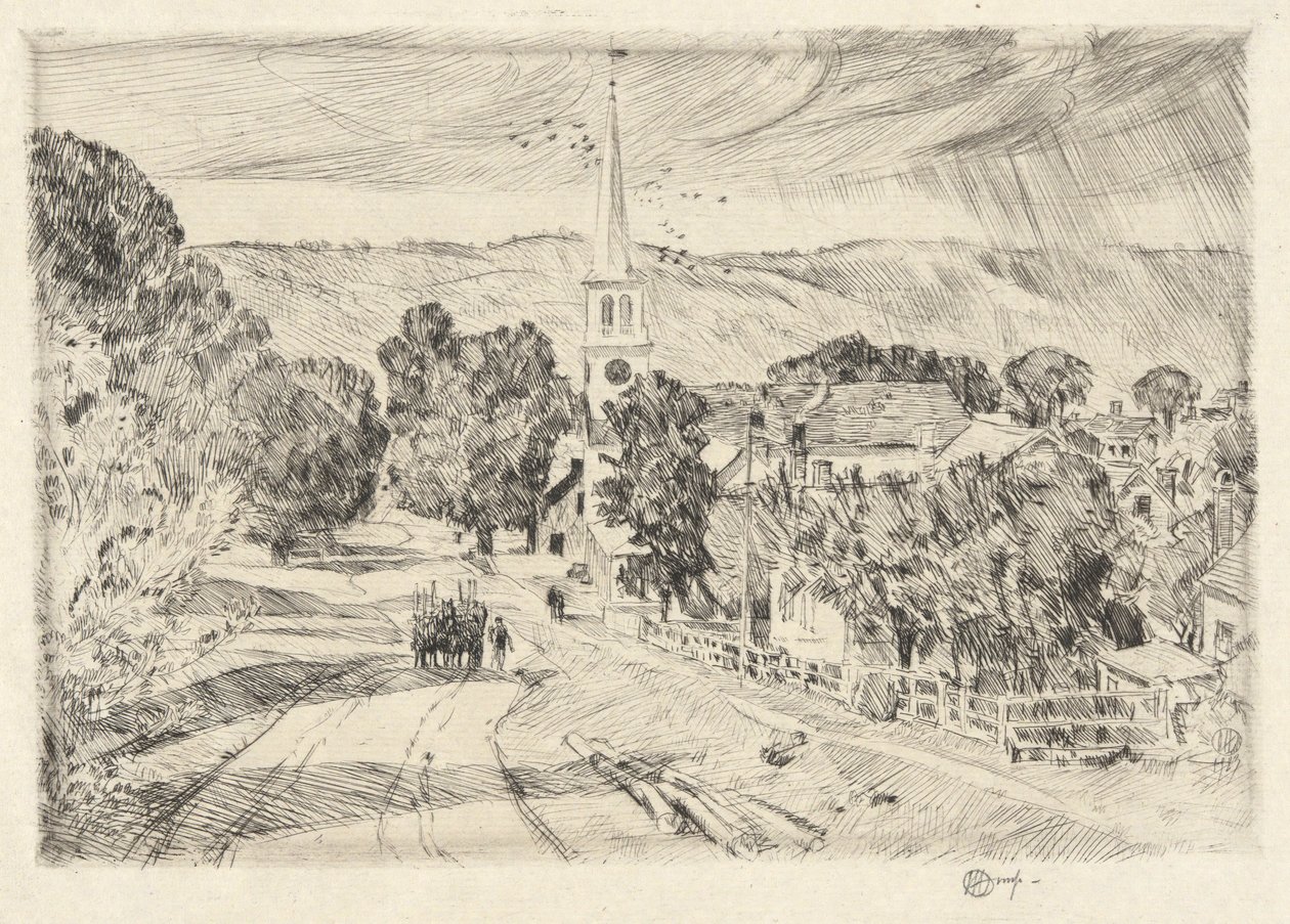 Vermont Village, 1923 af Childe Hassam