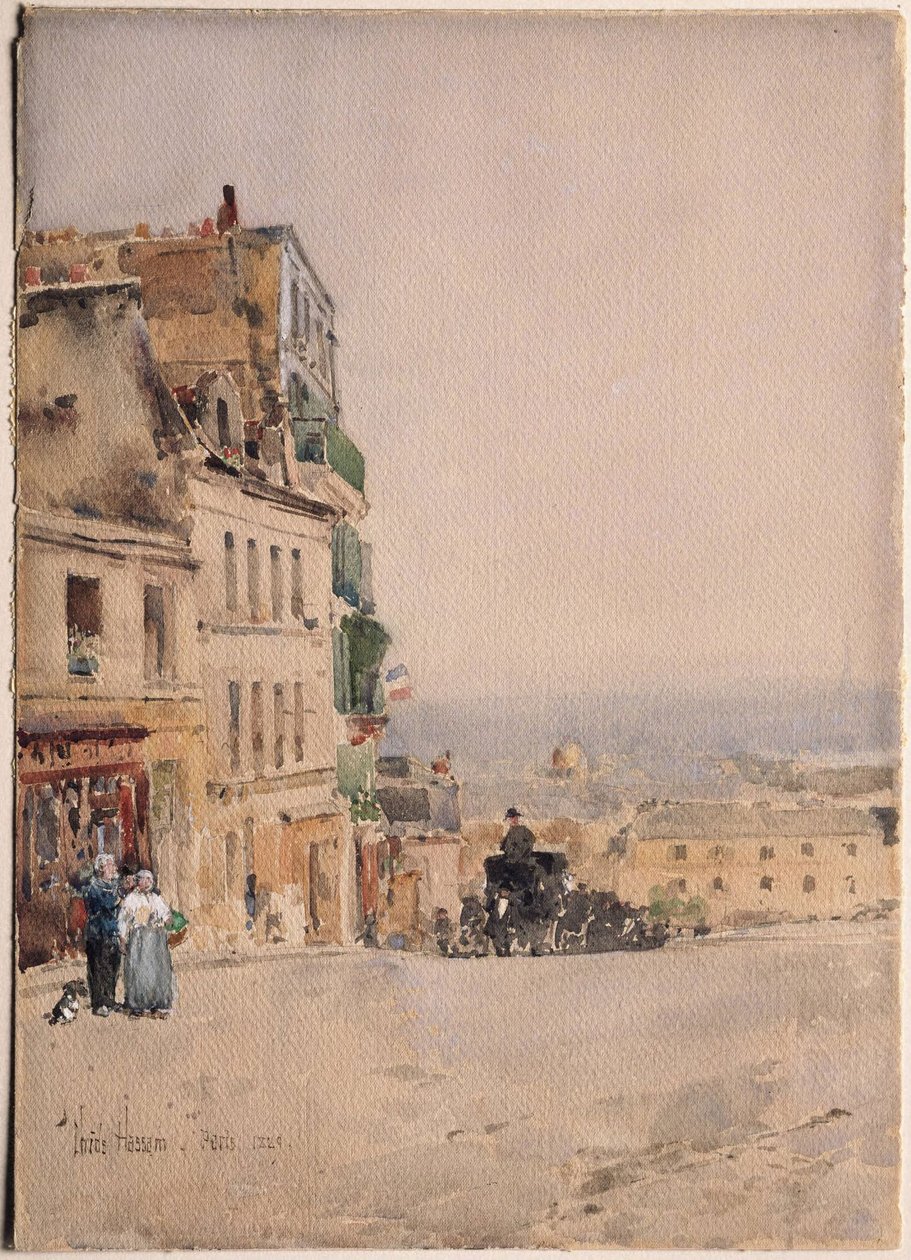 Udsigt i Montmartre, Paris af Childe Hassam