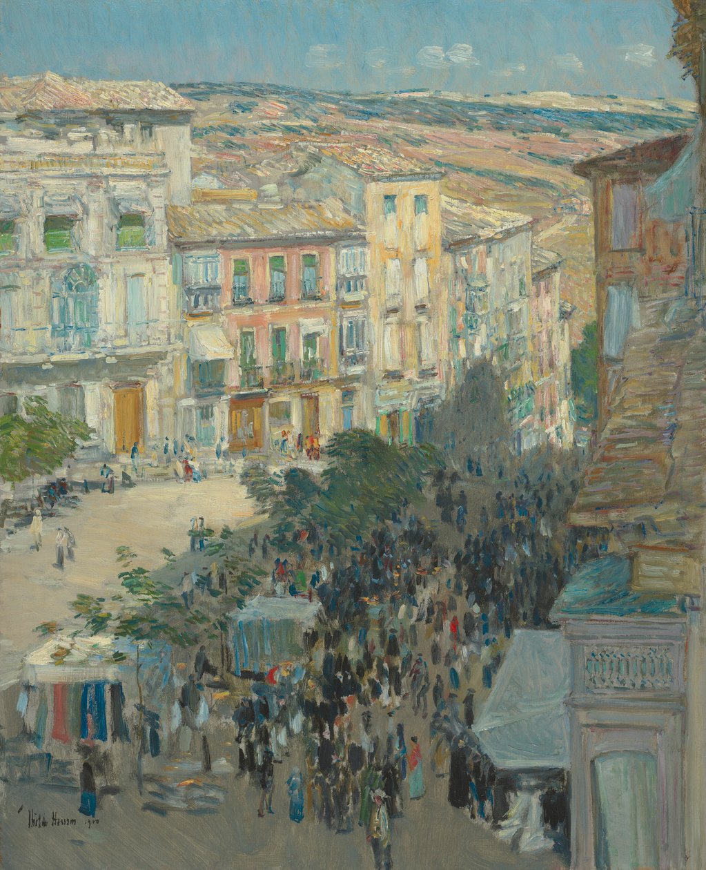 Udsigt over en sydfransk by af Childe Hassam