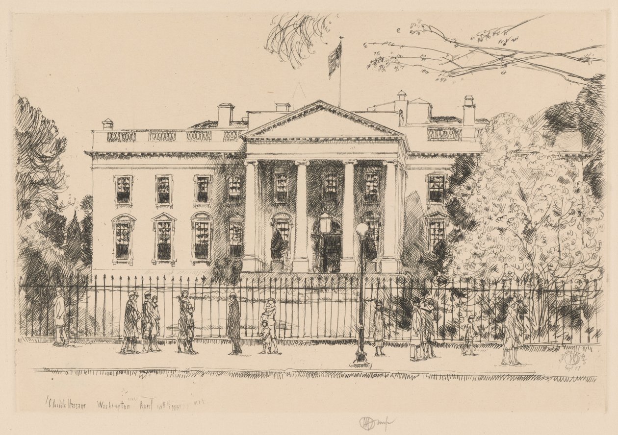 Det Hvide Hus, Washington, 1925 af Childe Hassam