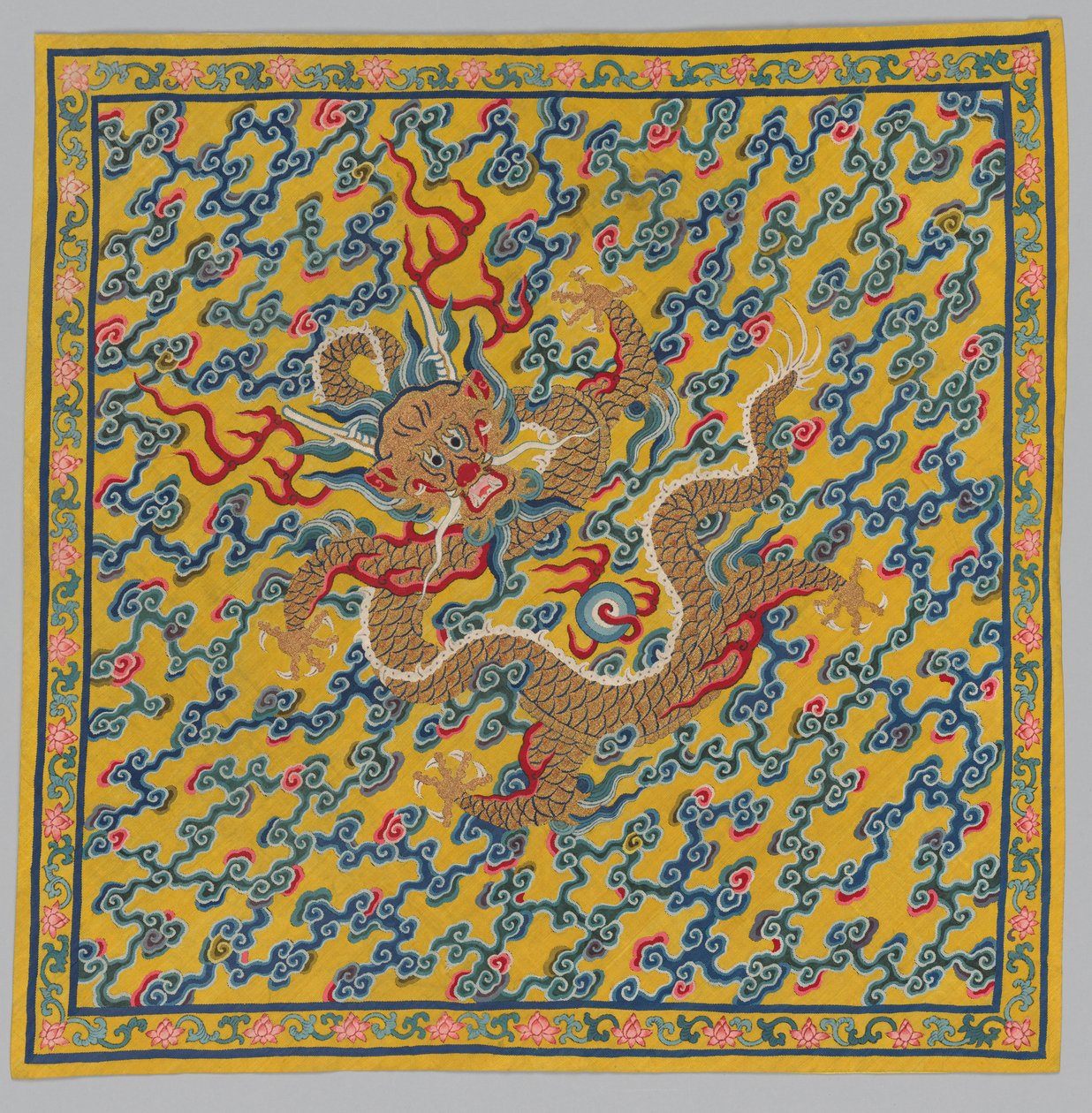 Indpakning til billedtæppet rulle Blanding af klart og mudret vand ved krydset mellem Jing og Wei-floderne af China, Qing dynasty