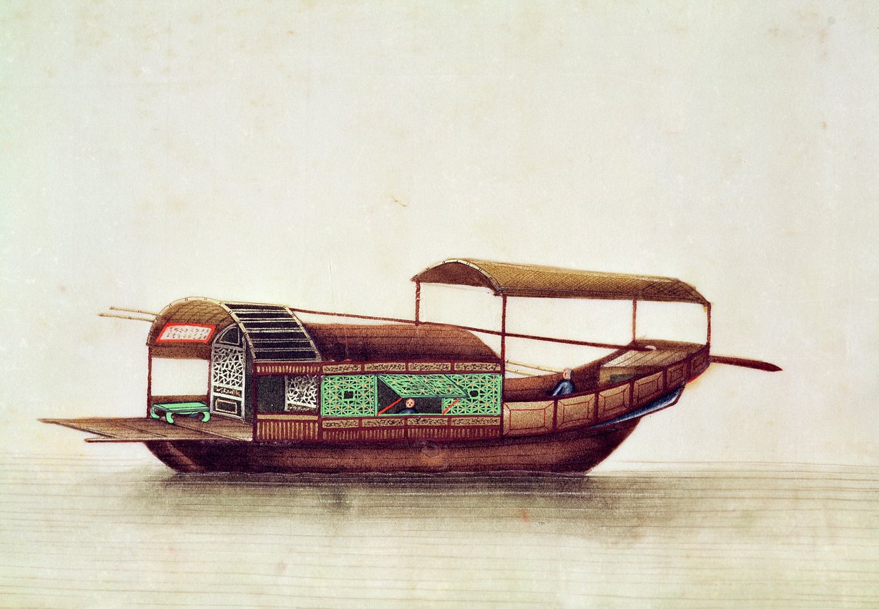 A Sampan, Qianlong-periode (1736-96) af Chinese School