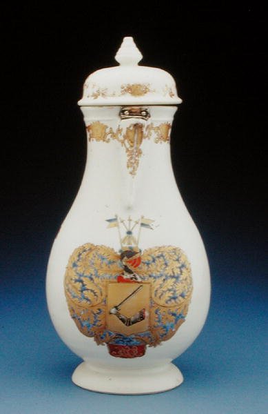 Kaffekande af Meissen form med armene af Gustav Gabriel Loodh, Qianlong periode (1736-95) (porcelæn) (se også 210134) af Chinese School