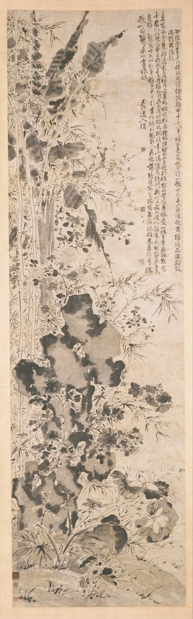 Seksten blomster af Chinese Xu Wei