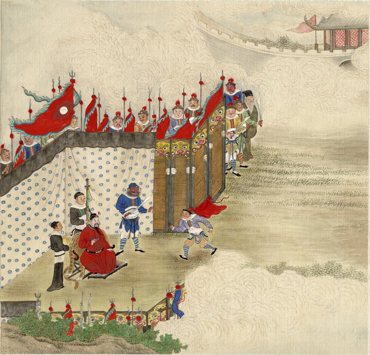Kinesisk prins modtagende kurer, ca 1820 af Chinese Master