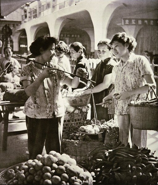 Det kinesiske marked, Shanghai af Chinese Photographer