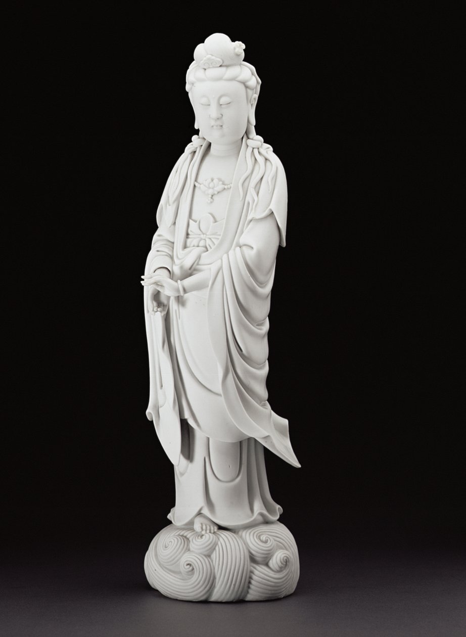 Blanc de Chine figur af Guanyin, ca. 1800 (porcelæn) af Chinese School
