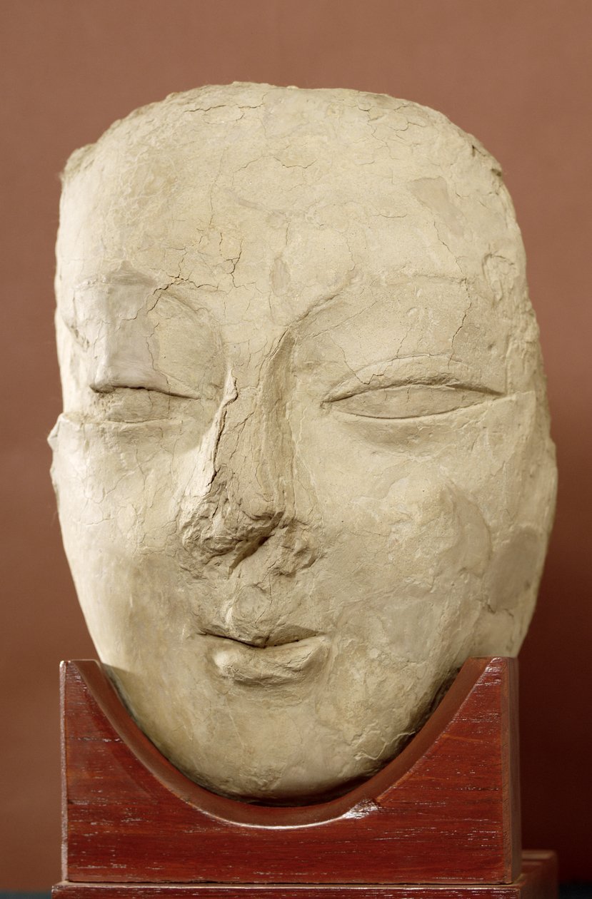 Buddha-hoved, Khotan, 4.-5. århundrede (stuk) af Chinese School