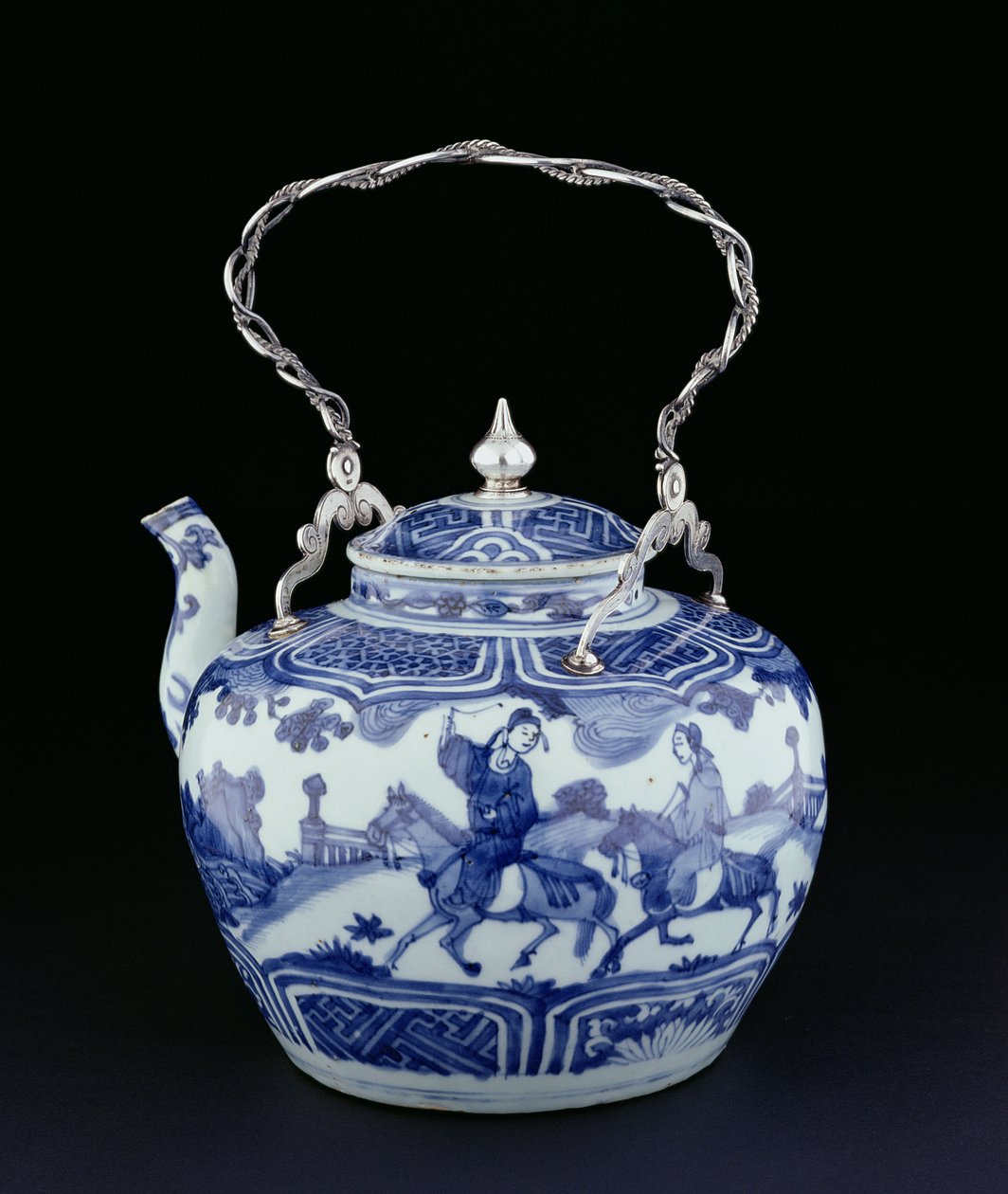 Kinesisk tekande med europæisk hank, overgangsperiode, ca. 1640 (porcelæn med sølv) af Chinese School
