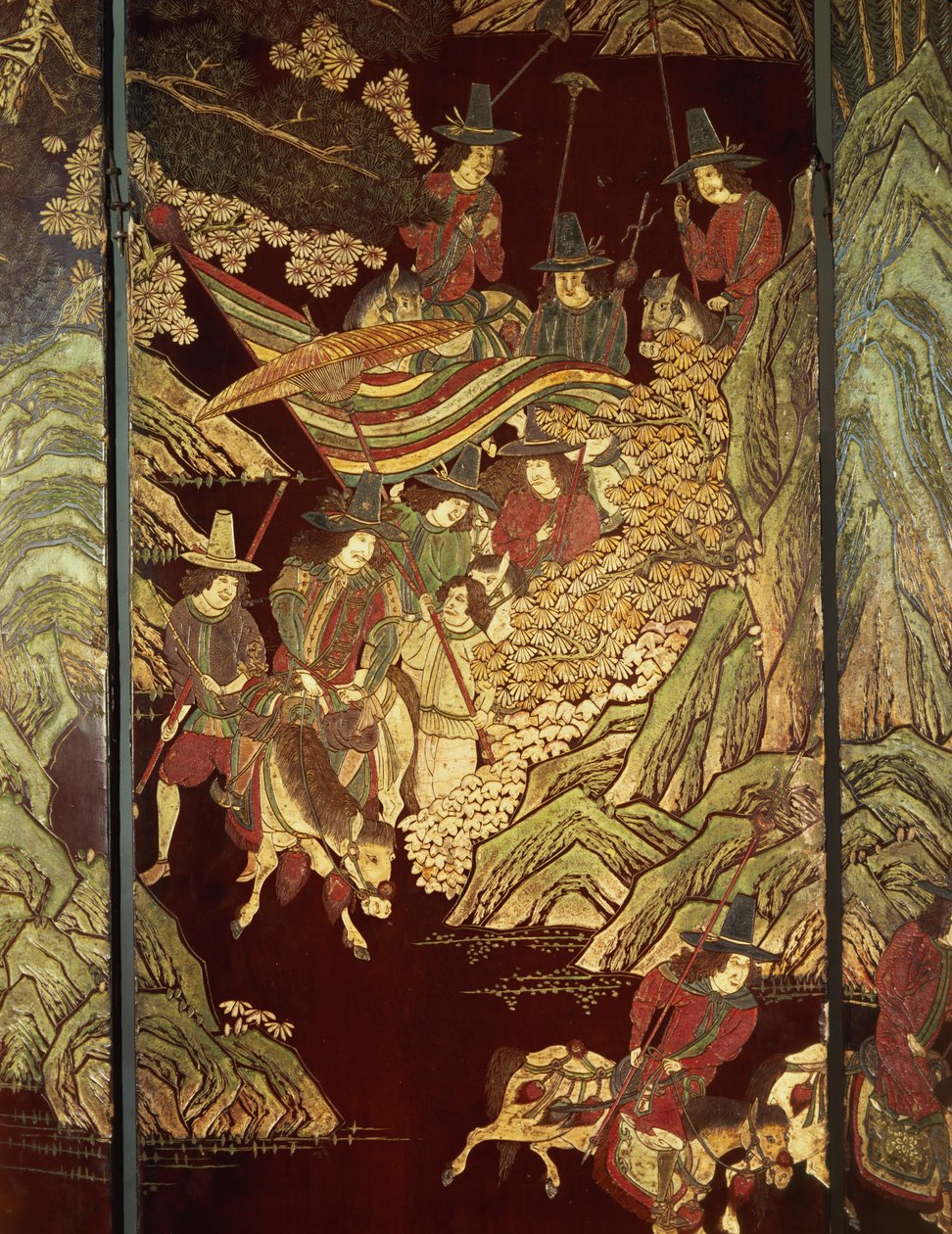 Coromandel skærm, ca.1700 af Chinese School