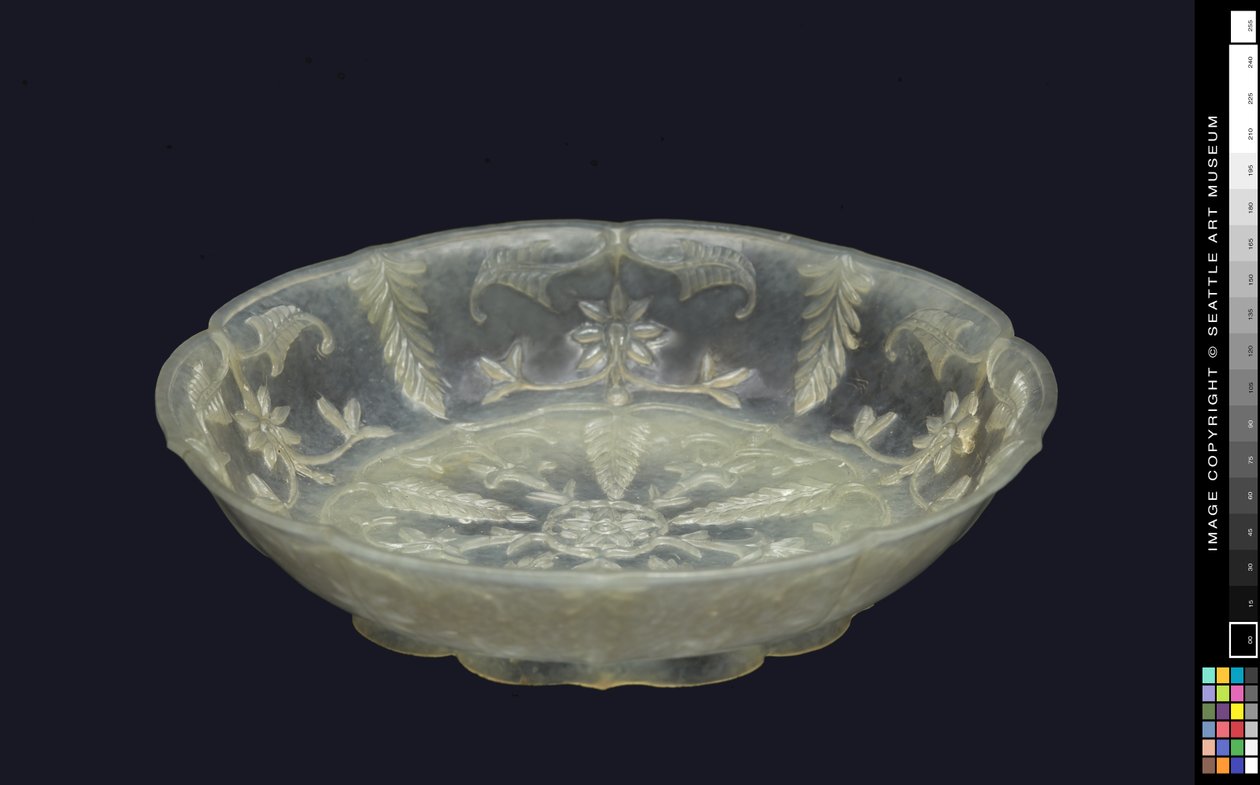 Blomsterdesignfad, 1800-tallet af Chinese School