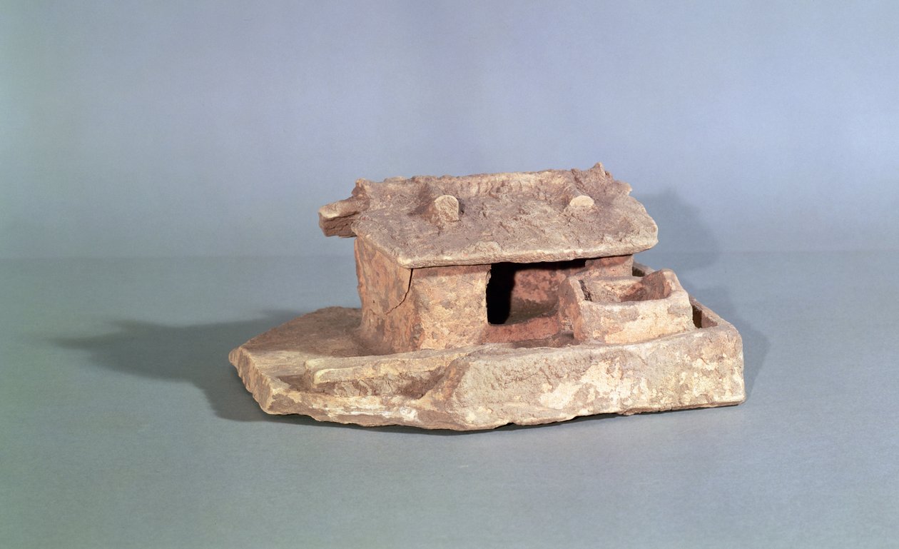 Begravelsesmodel af en gård, fra Thanh Hoa, Vietnam, Han-dynastiet (terracotta) af Chinese School