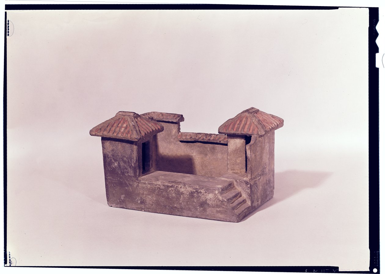Begravelsesmodel af et hus, Han-dynastiet (terracotta) af Chinese School