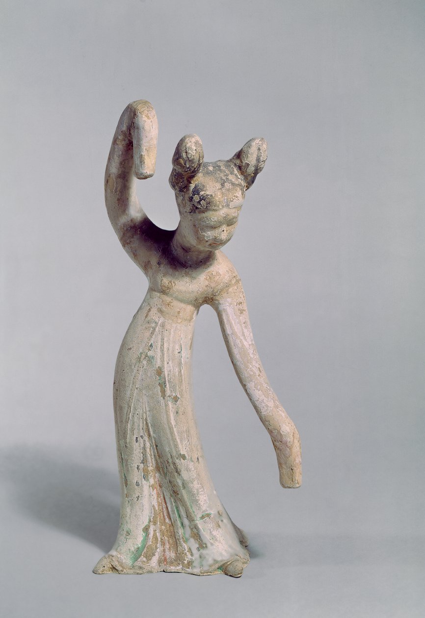 Begravelsesstatue af en danser, Tang-dynastiet (618-907) af Chinese School