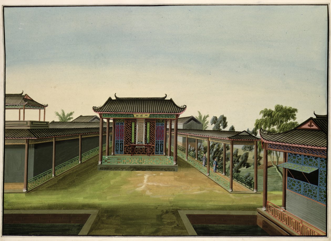 Havescene, ca. 1820-40 (wc på papir) af Chinese School