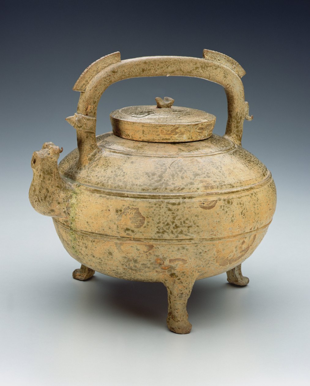 Glaseret keramikkedel, Warring States periode, 1027-220BC (keramik) af Chinese School