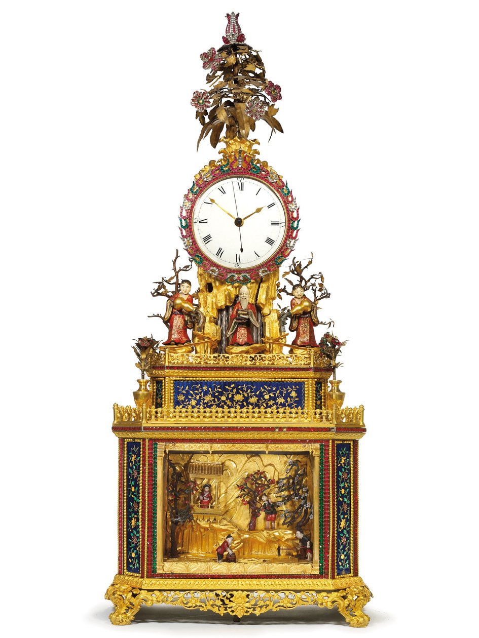 Imperialistisk slående, musikalsk og automatiseret "Daoist Immortal"-ur, Guangzhou-værksteder, Qianlong-periode, 1736-95 af Chinese School