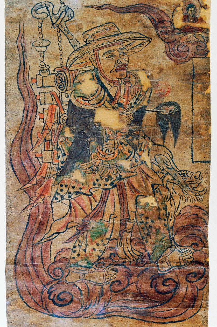 Pilgrimsmunk, miniature, Dunhuang, kinesisk civilisation, 9. århundrede af Chinese School