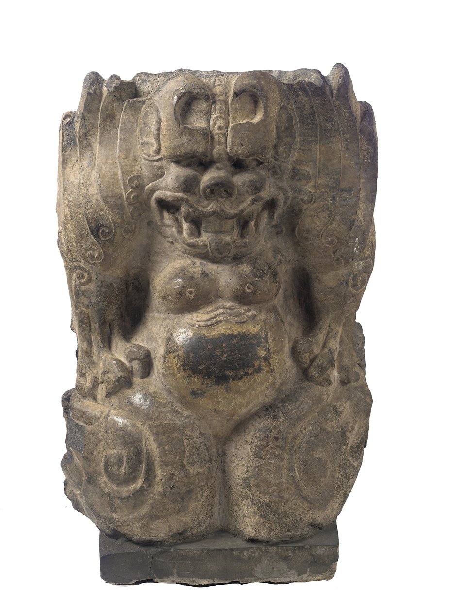 Hugsiddende skytsdæmon, Hebei-provinsen, divisionsperiode, 550-577 (mørk kalksten) af Chinese School