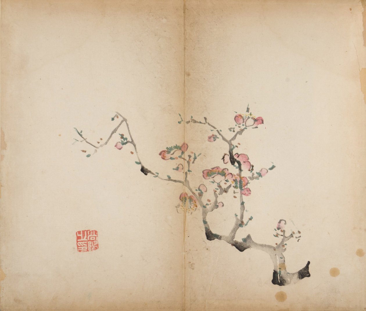 Ti Bamboo Studio Prints, 1643 (træblok) af Chinese School