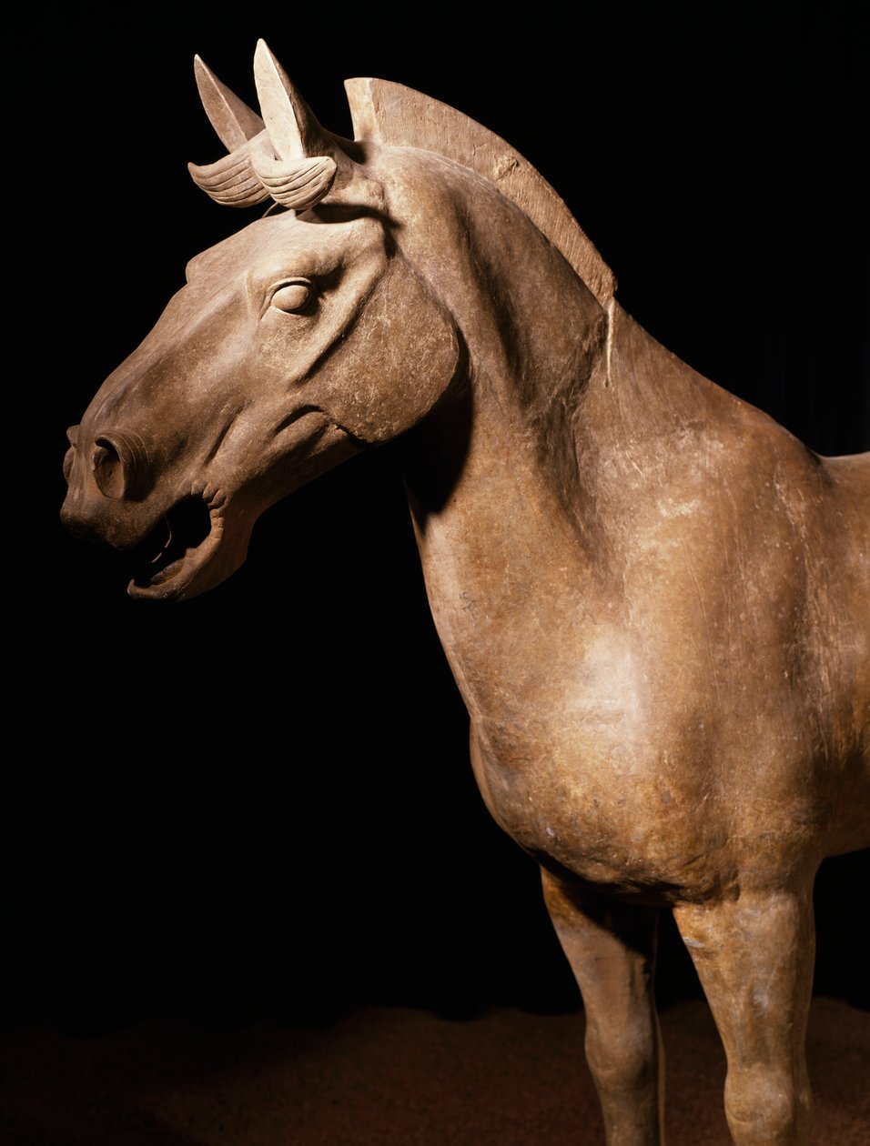 Terracotta-hærens hest, kejser Qin Shi Huangs mausoleum, 3. århundrede f.Kr. (foto) af Chinese School