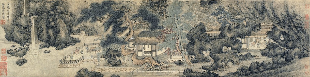 Hall of Parents Ease, Ming eller Qing-dynastiet, muligvis 1600-tallet (blæk og farve på papir) af Chinese School