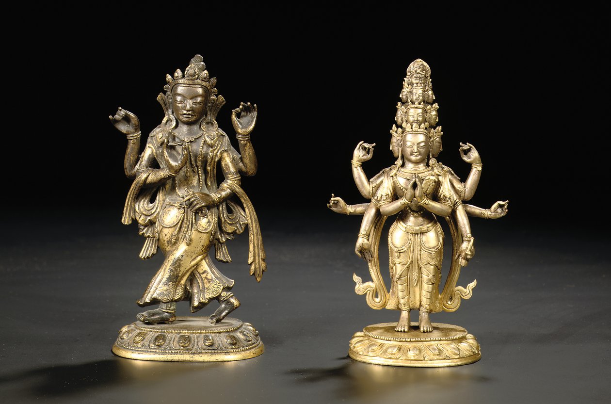 Tibeto kinesisk figur af en bodhisattva af Chinese School