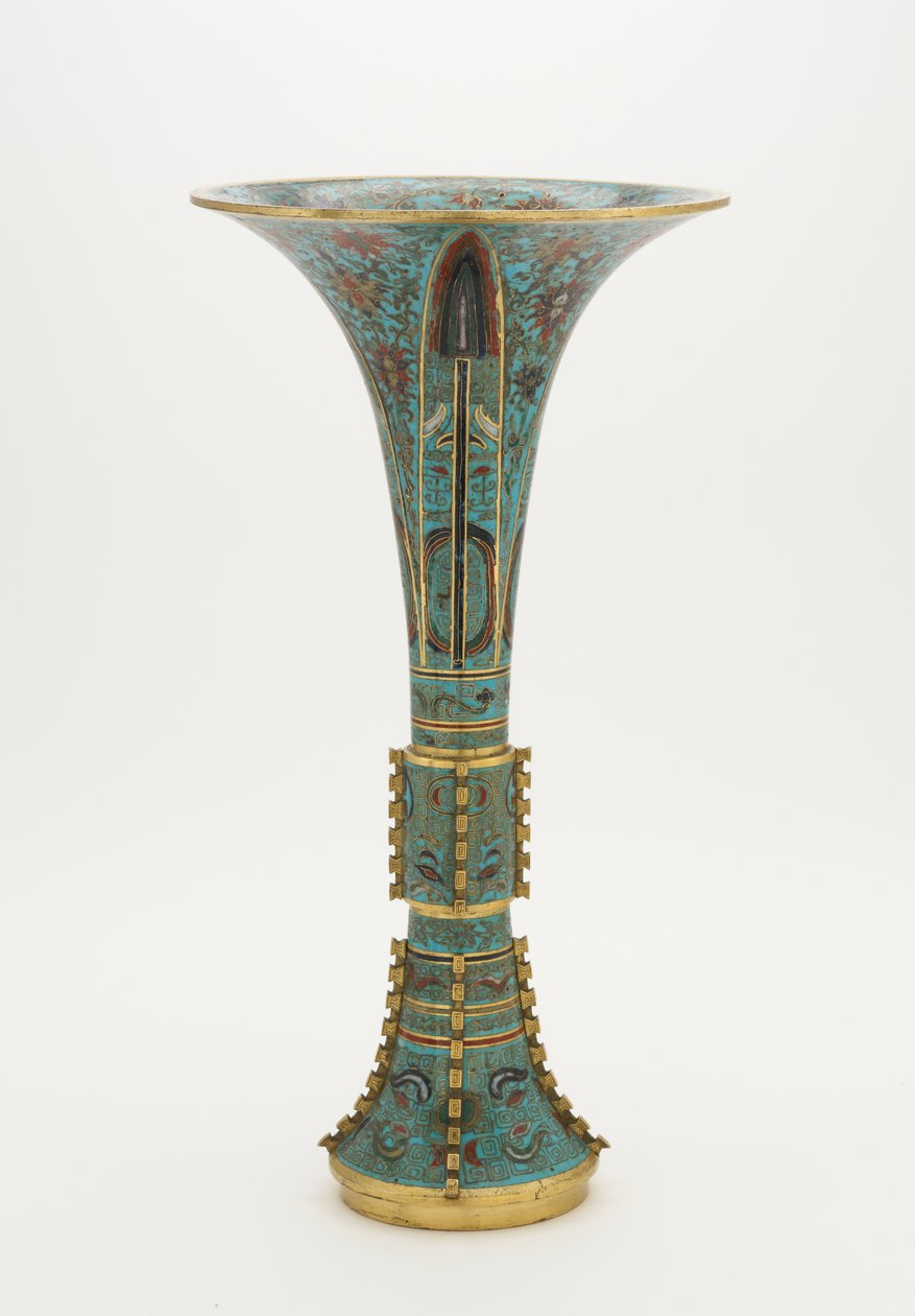 Vase formet som en arkaisk gu, 1662-1722 af Chinese School