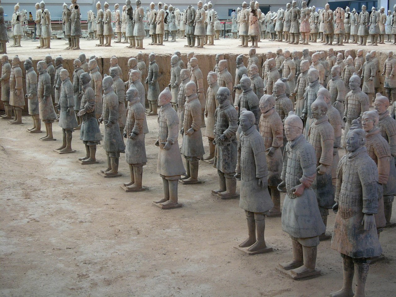 Xian Museum, terracotta krigere fra kejser Shi Huangdis grav af Chinese School