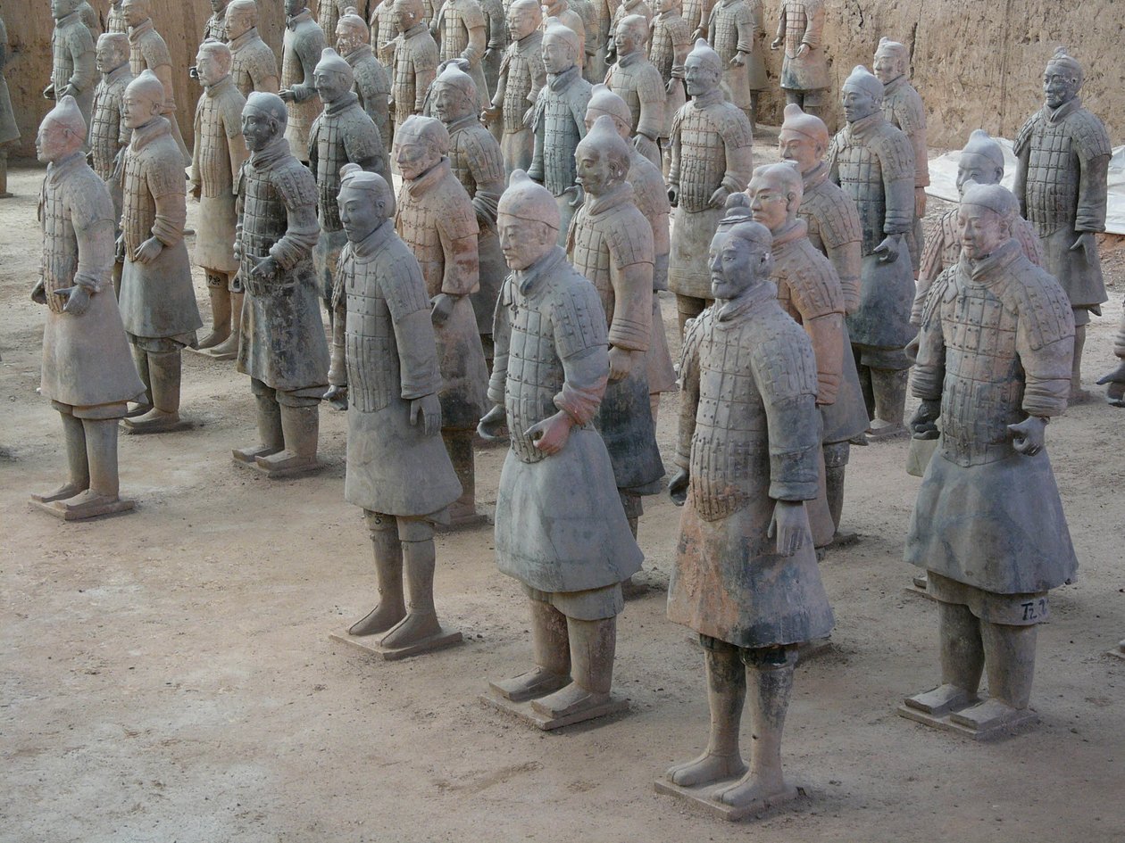 Xian Museum, terracotta krigere fra kejser Shi Huangdis grav af Chinese School