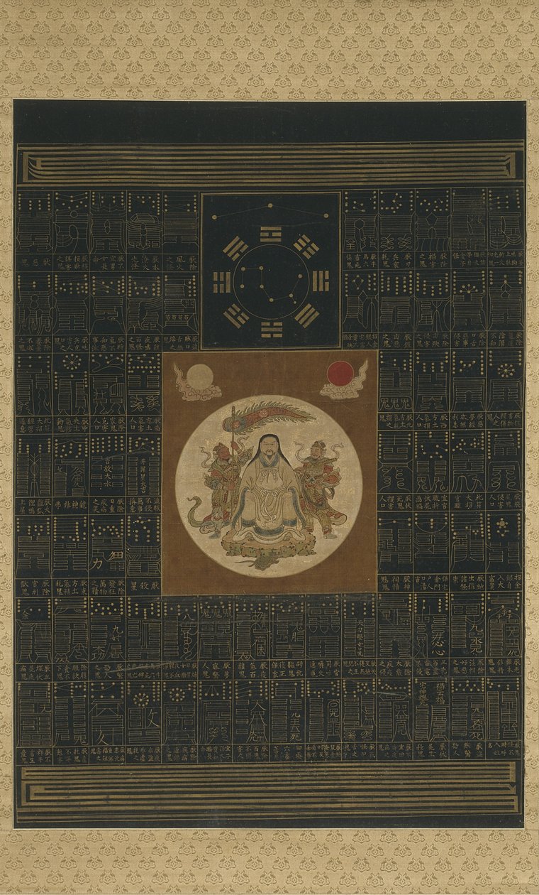 Zhenwu med de otte trigrammer, den nordlige dipper og talismaner, Qing-dynastiet af Chinese School