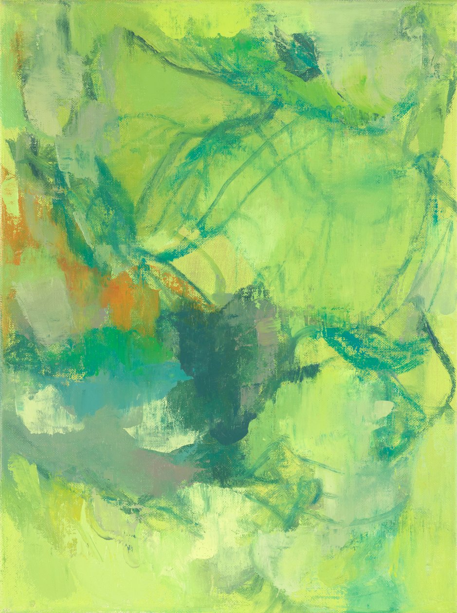 Abstrakt komposition, Organic/Garden series II, 2022 (olie på hørlærred) af Ching Fun Tso