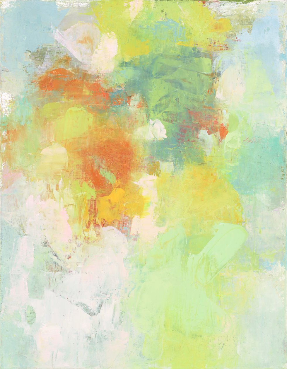 Abstrakt komposition, Organic/Garden series I, 2022 (olie på hørlærred) af Ching Fun Tso