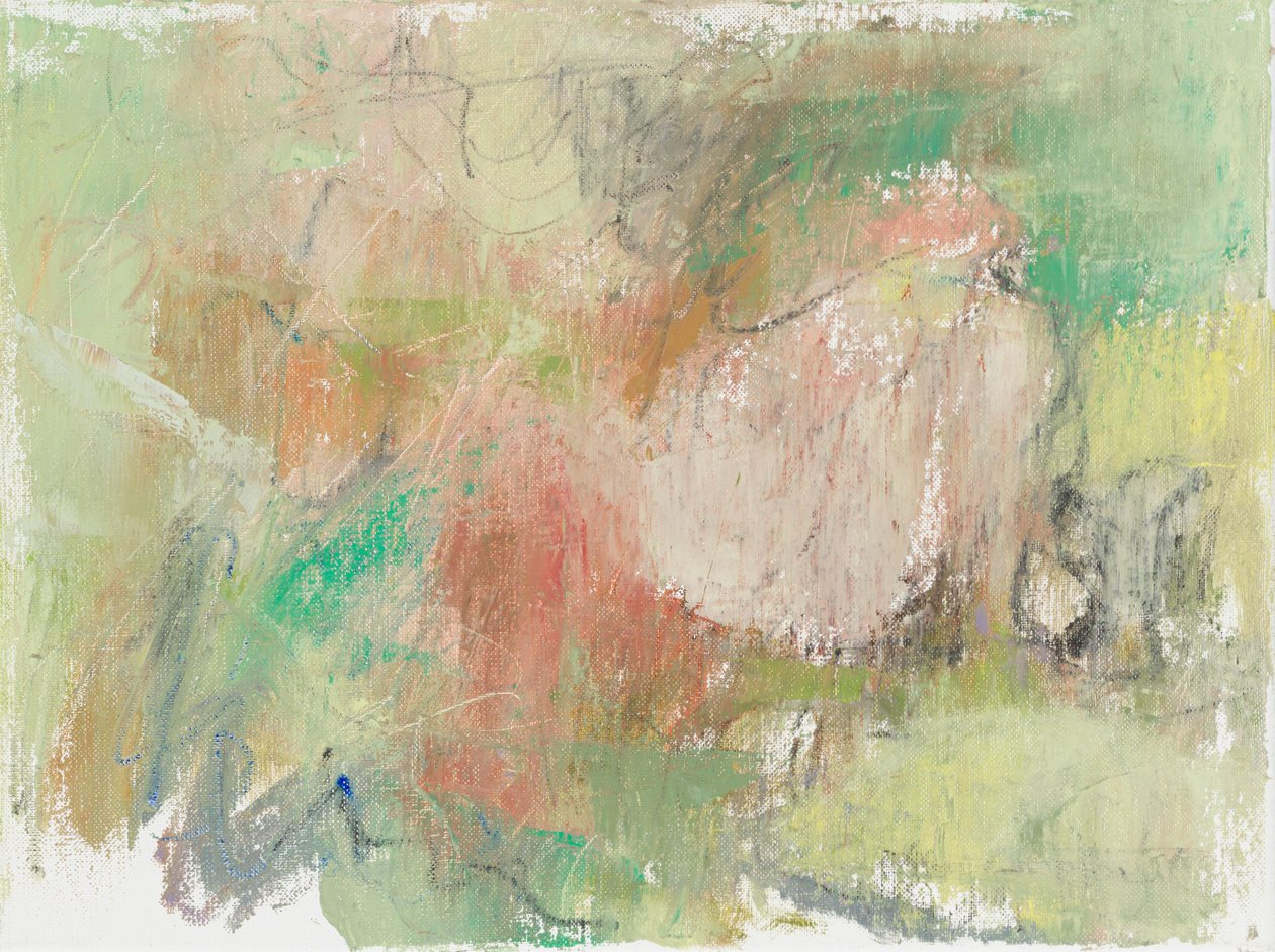 Abstrakt komposition, olieskitse/studie, 2020, (mixed media olie  oliepastel på hørlærred) af Ching Fun Tso