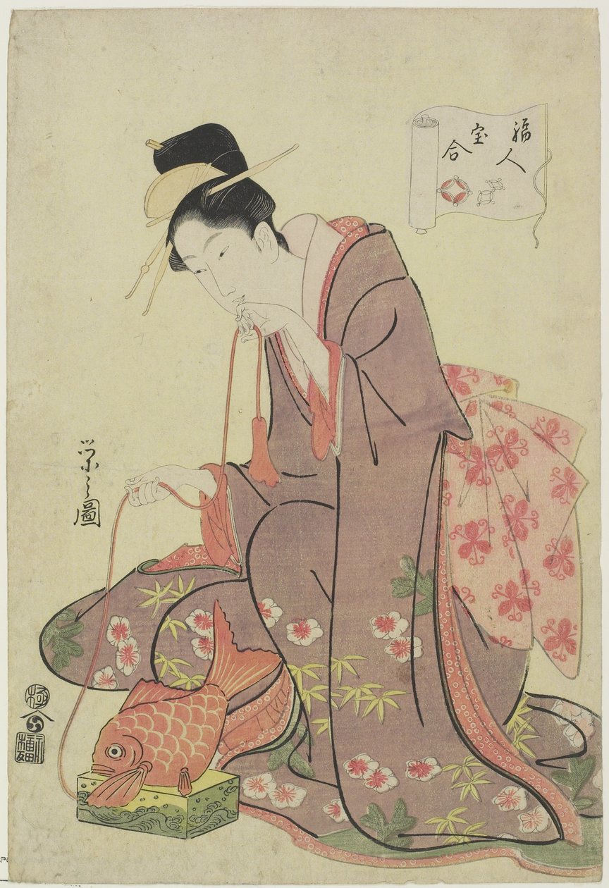 Ebisu-gud (rigdommens gud), 1794 af Chobunsai Eishi