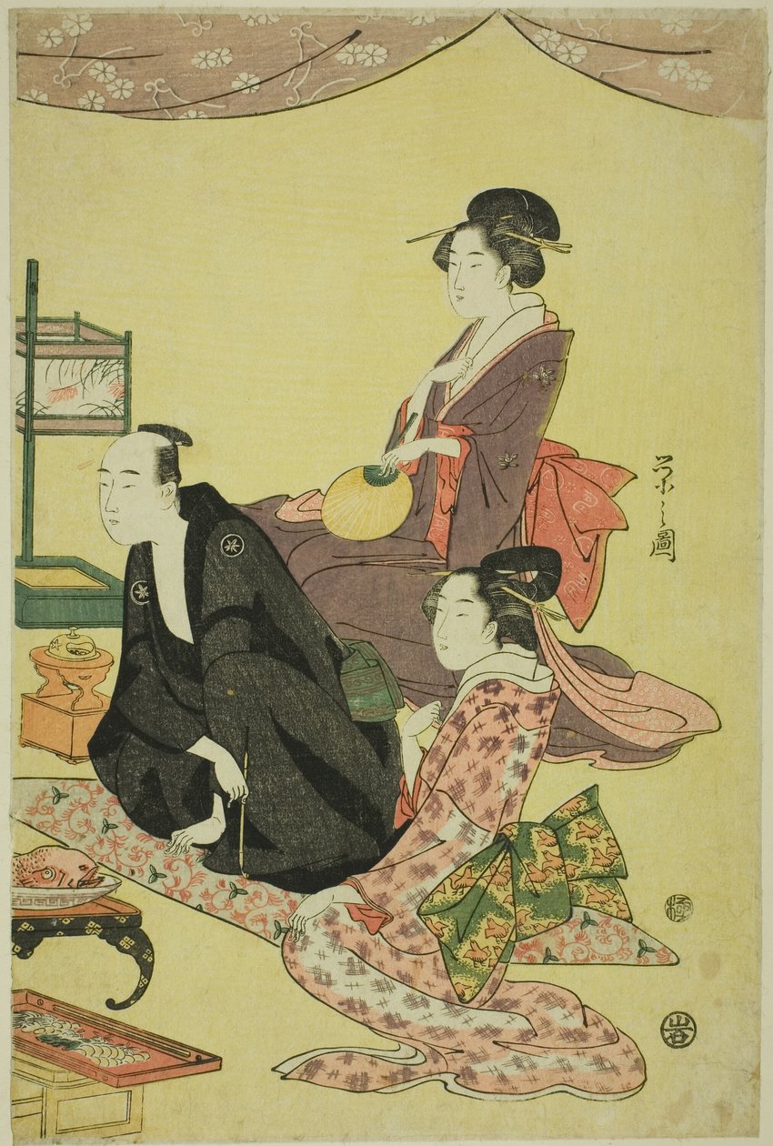 En banketscene af Chobunsai Eishi