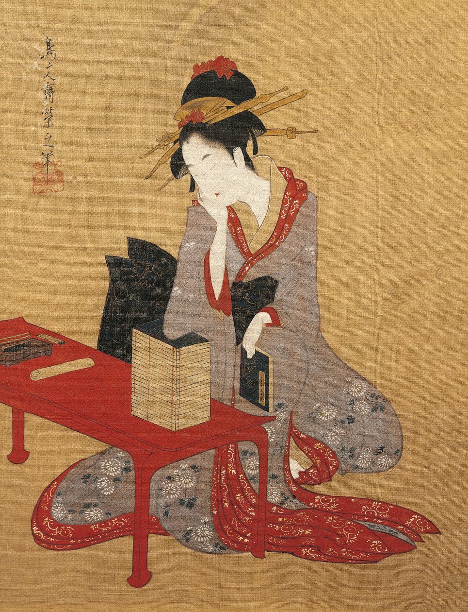 Dreamy Oiran (højtstående prostitueret) af Chobunsai Eishi