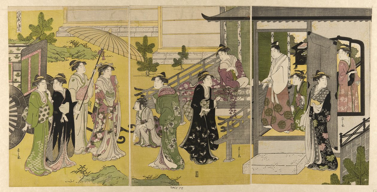 Fuji no uraba, fra serien "A Fashionable Parody of the Tale of Genji (Furyu yatsushi Genji)" af Chobunsai Eishi