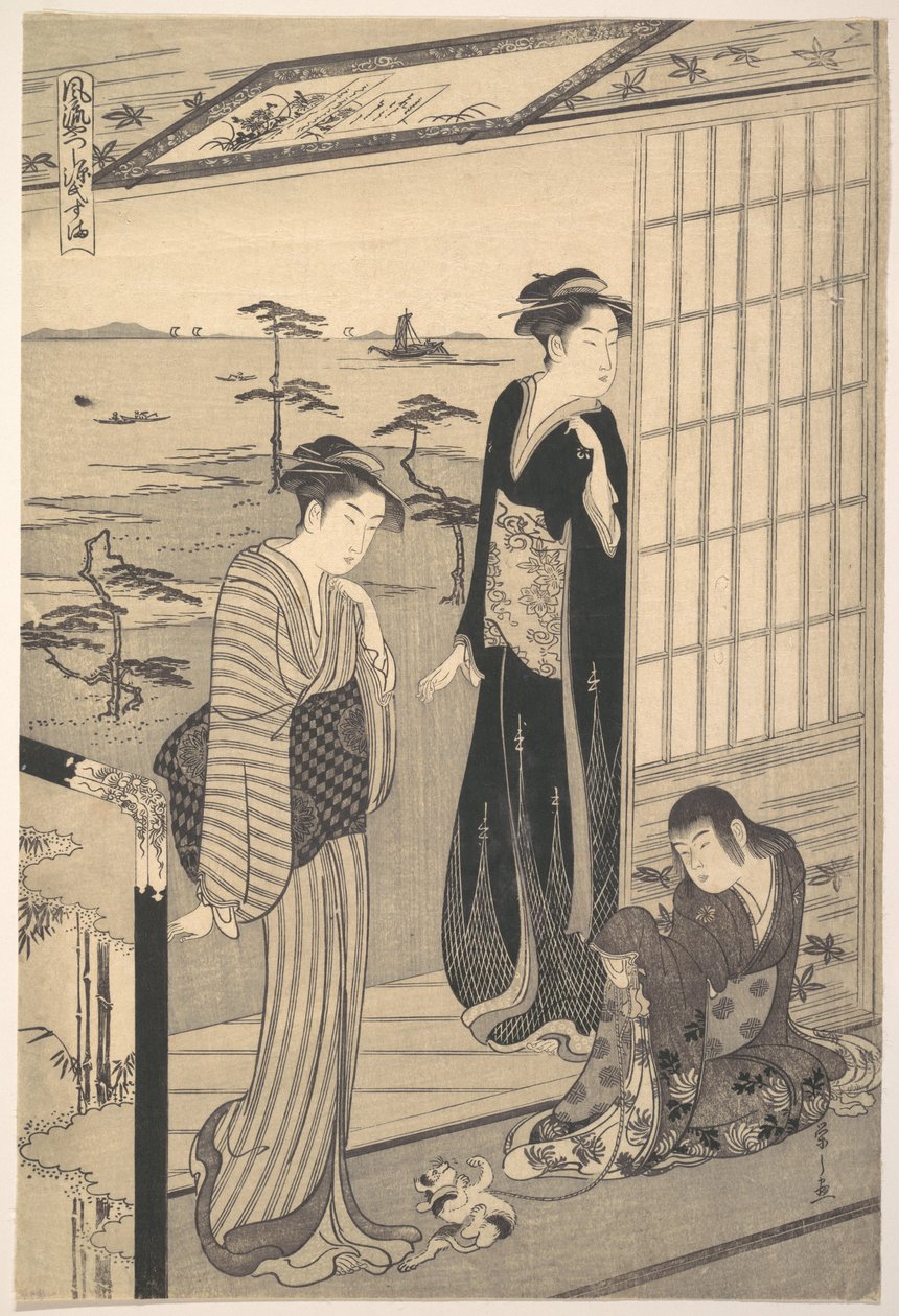 Genji i eksil i Suma, fra serien »Genji i moderne, moderigtig forklædning« (Fūryū yatsushi Genji: Suma) af Chobunsai Eishi