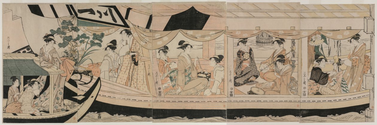 Fest på lystbåden Kawaichimaru af Chobunsai Eishi