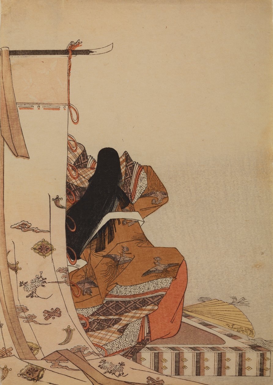 Digteren Shikishi Naishinno, fra albummet: Nishikizukuri onna sanjurokkasen ezukushi af Chobunsai Eishi