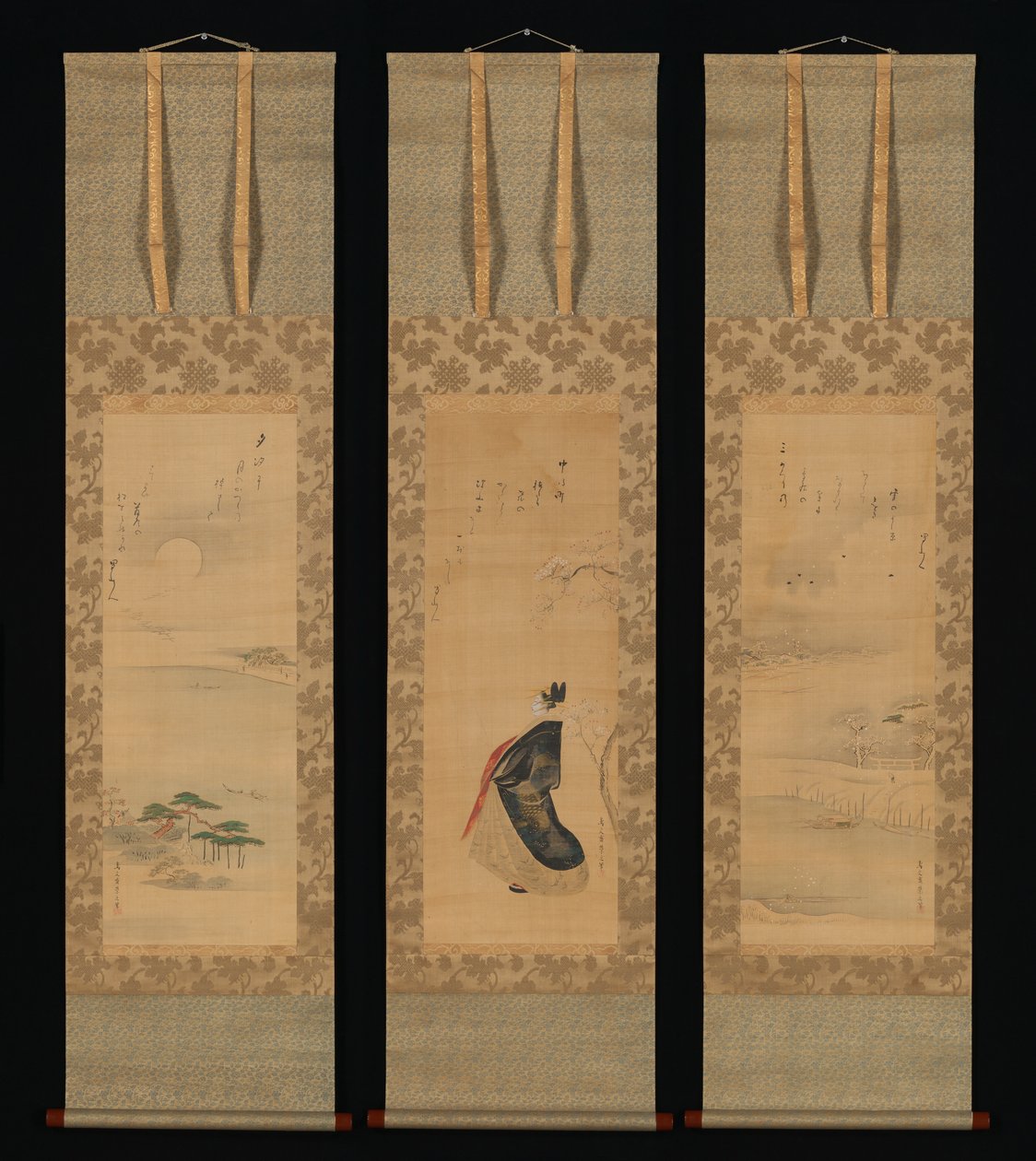 Sne, måne og kirsebærblomster (Yoshiwara i tre årstider) af Chobunsai Eishi